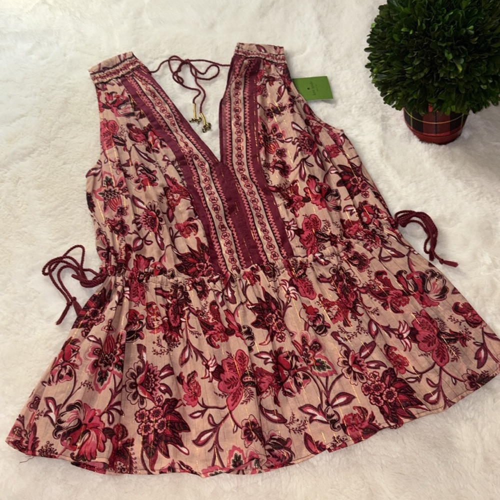 KATE SPADE BROOME STREET PAISLEY BLOSSOM TOP MEDIUM